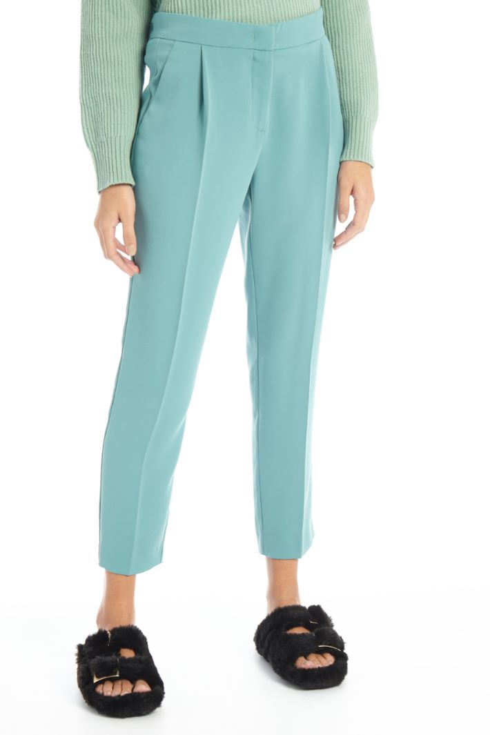 Pantaloni in enver satin - VERDE ACQUA - Fashion Market - 4