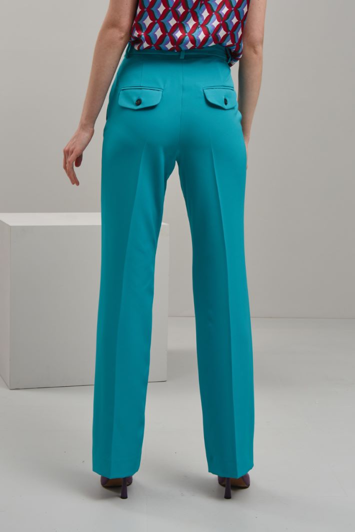 Pantaloni in cady - TURCHESE - Fashion Market - 4
