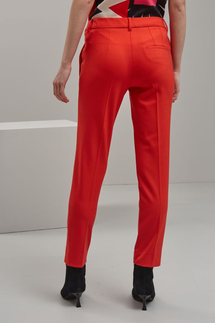 Pantaloni in lana stretch - ARANCIONE - Fashion Market - 4