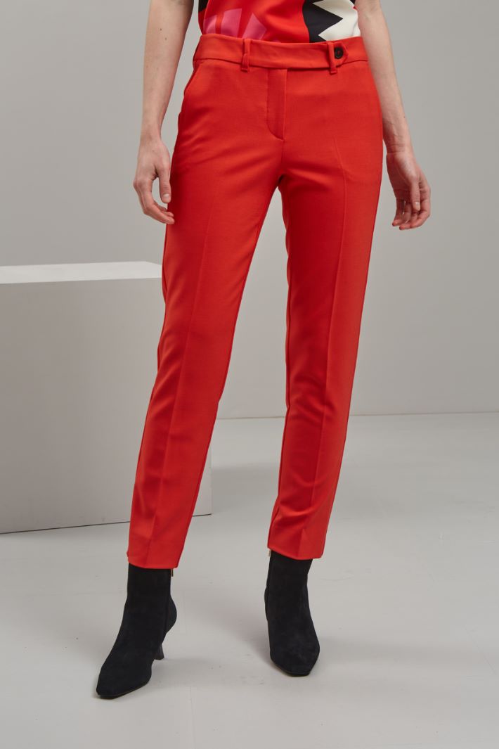 Pantaloni in lana stretch - ARANCIONE - Fashion Market - 2