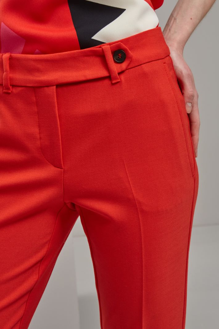 Pantaloni in lana stretch - ARANCIONE - Fashion Market - 3