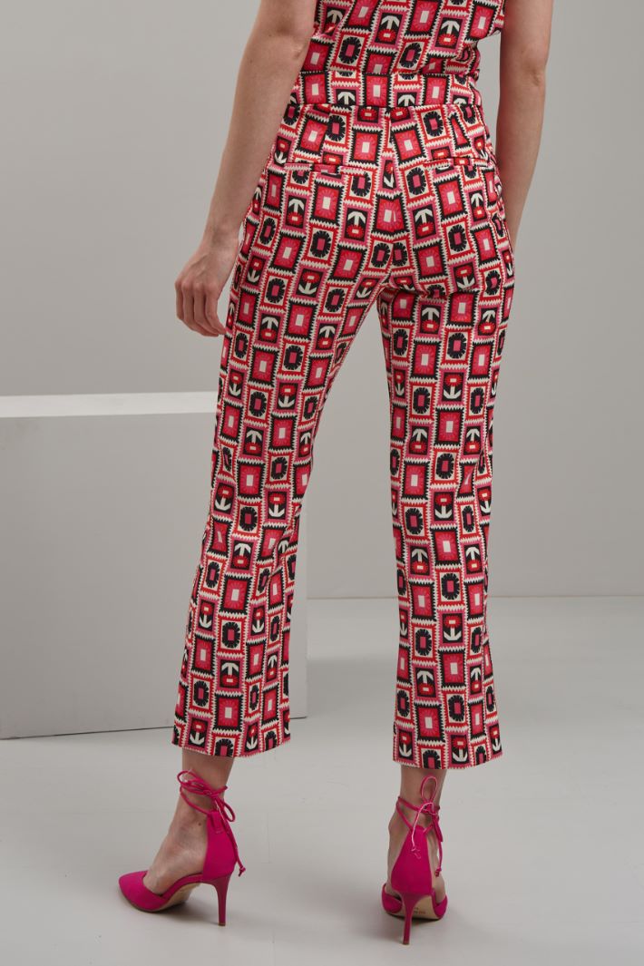 Pantaloni flare  - ROSSO BIANCO ROSA - Fashion Market - 4