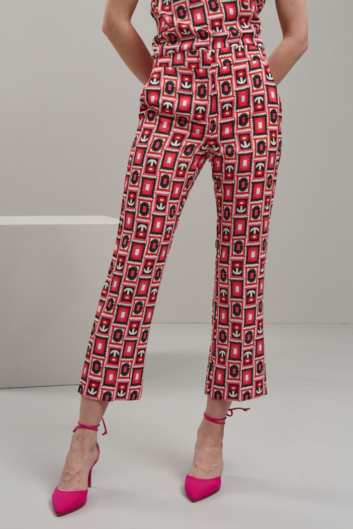 Pantaloni flare  - ROSSO BIANCO ROSA - Fashion Market - 2