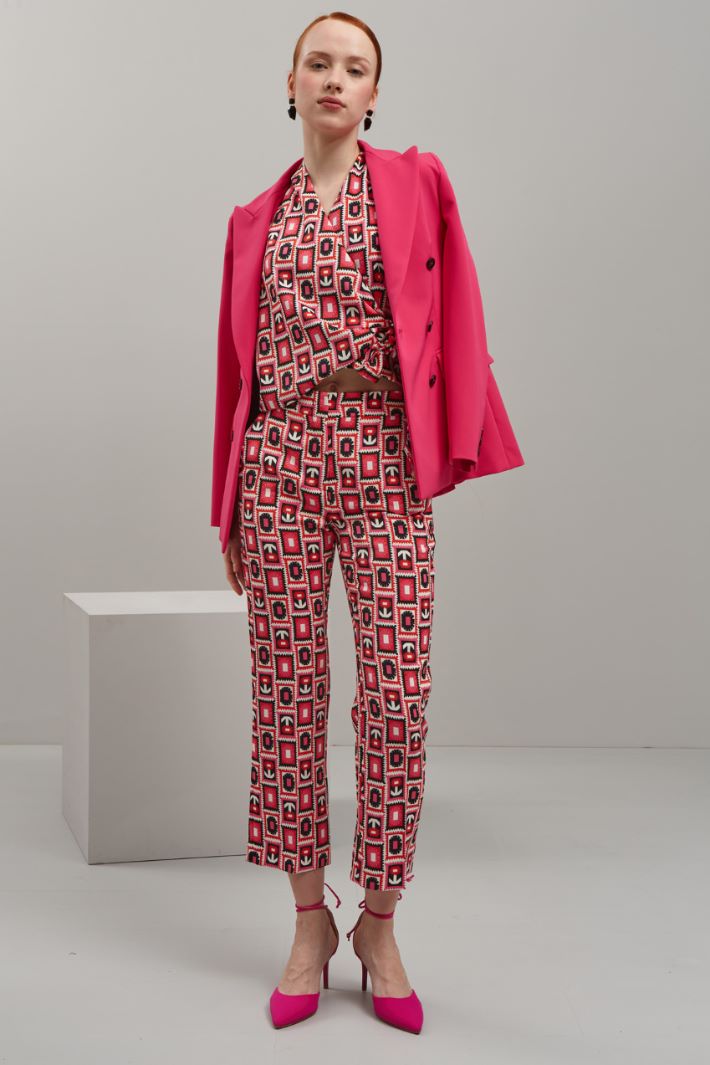Pantaloni flare  - ROSSO BIANCO ROSA - Fashion Market