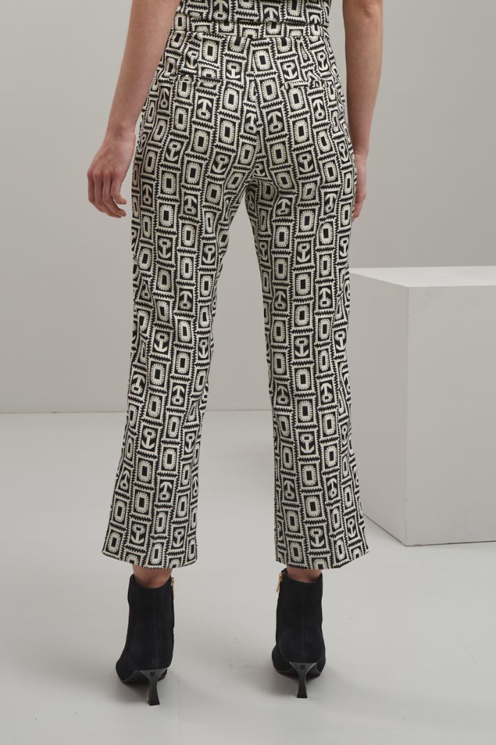 Pantaloni flare  - PANNA NERO - Fashion Market - 4
