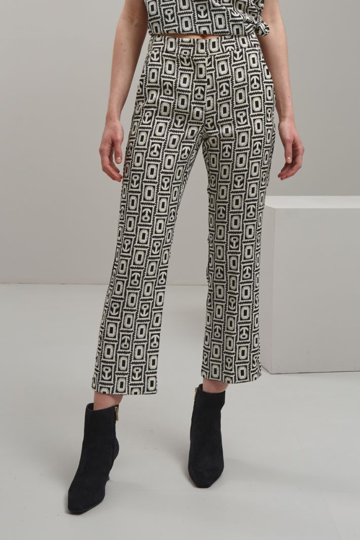 Pantaloni flare  - PANNA NERO - Fashion Market - 2