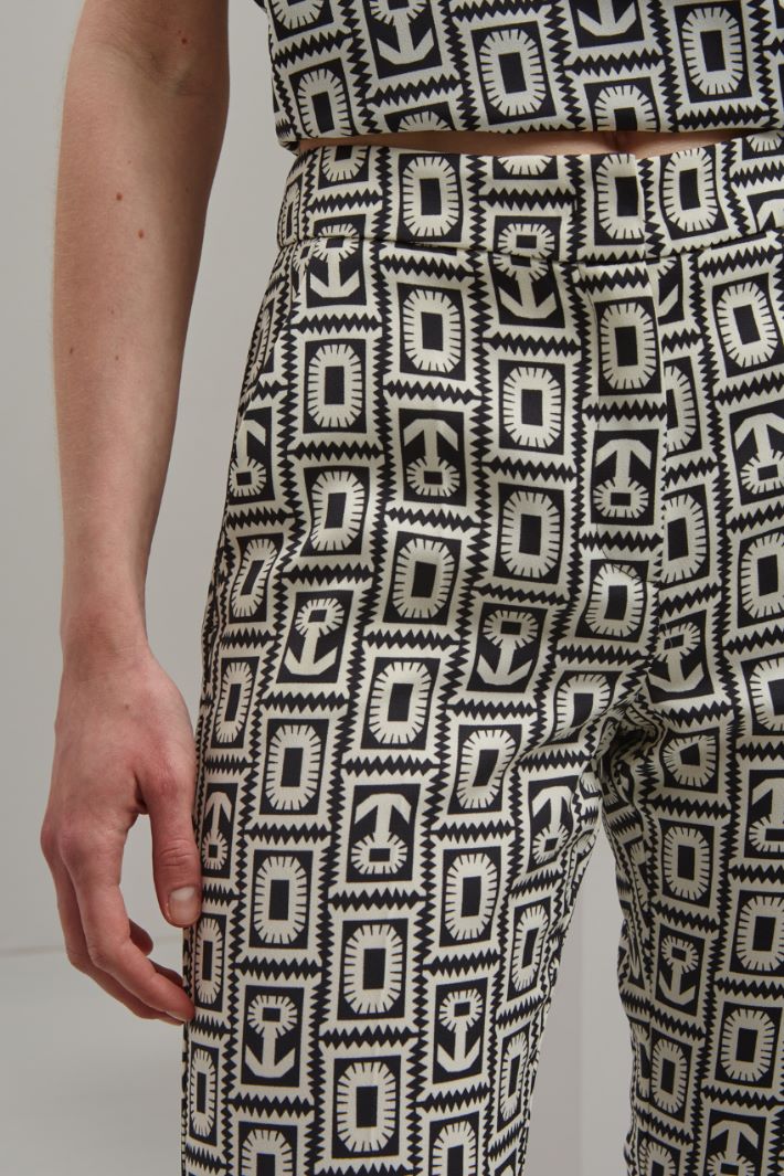 Pantaloni flare  - PANNA NERO - Fashion Market - 3