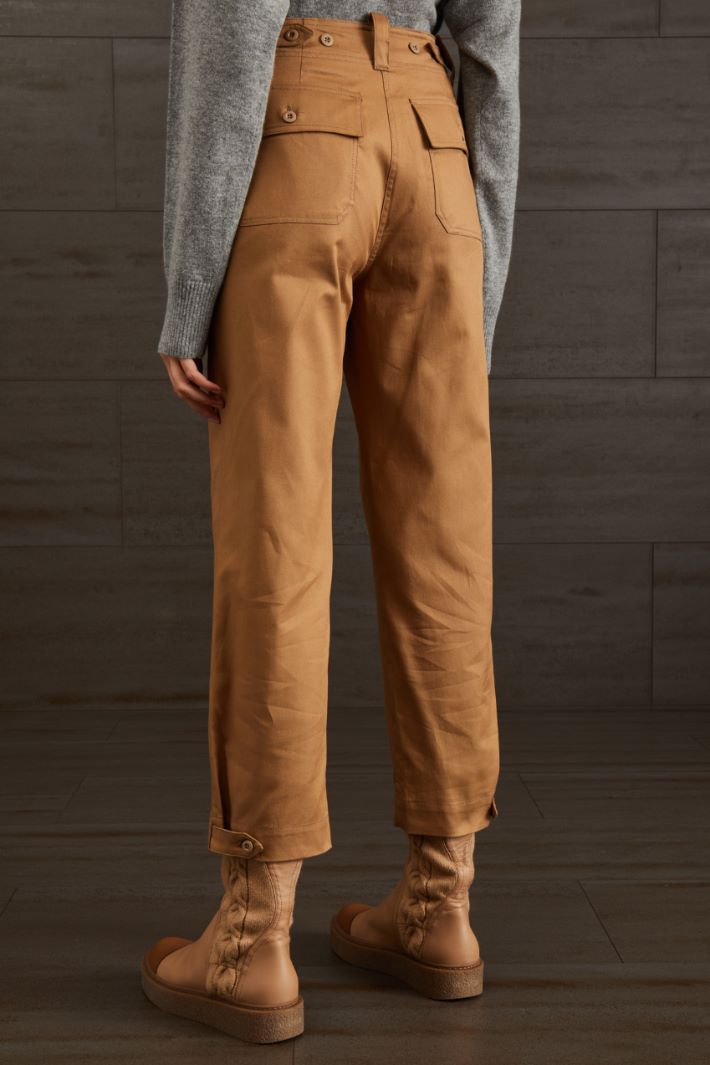Pantaloni in drill di cotone - CAMMELLO - Fashion Market - 4