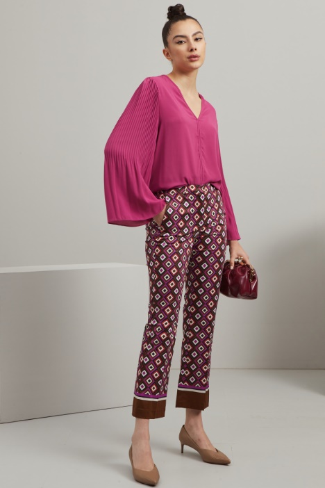 Pantaloni in raso di cotone  - Fashion Market