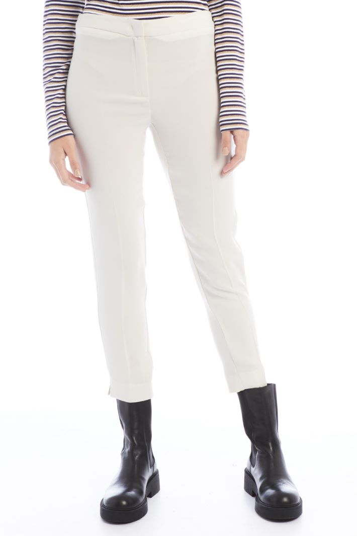 Pantaloni a sigaretta in cady - AVORIO - Fashion Market - 4