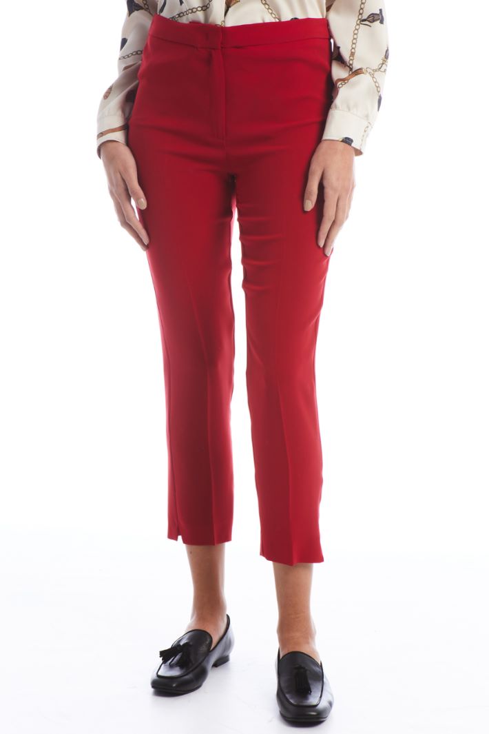 Pantaloni a sigaretta in cady - ROSSO - Fashion Market - 4