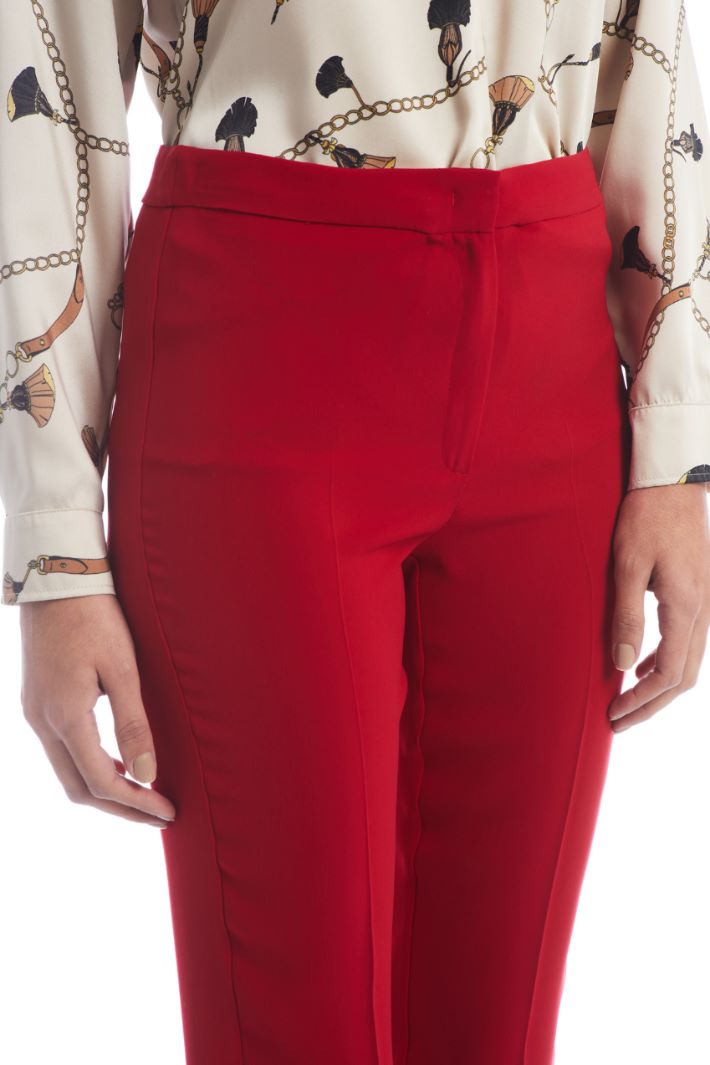 Pantaloni a sigaretta in cady - ROSSO - Fashion Market - 2
