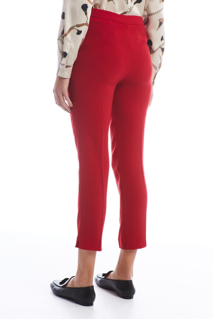 Pantaloni a sigaretta in cady - ROSSO - Fashion Market - 3