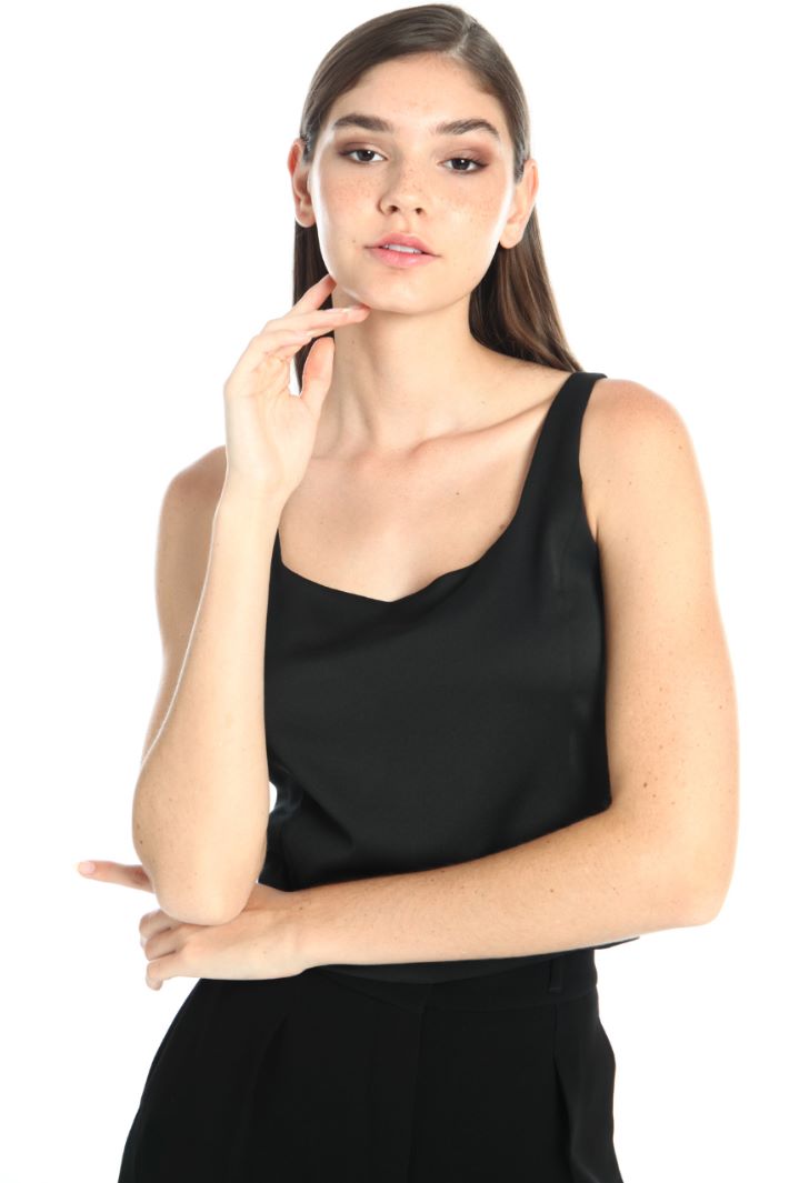 Top corto in raso - NERO - Fashion Market - 3