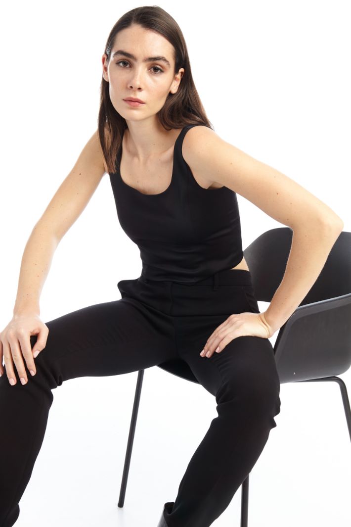 Top corto in raso - NERO - Fashion Market - 4