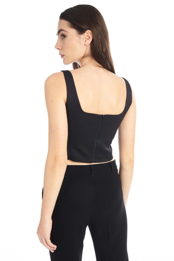 Top corto in raso - NERO - Fashion Market - 3