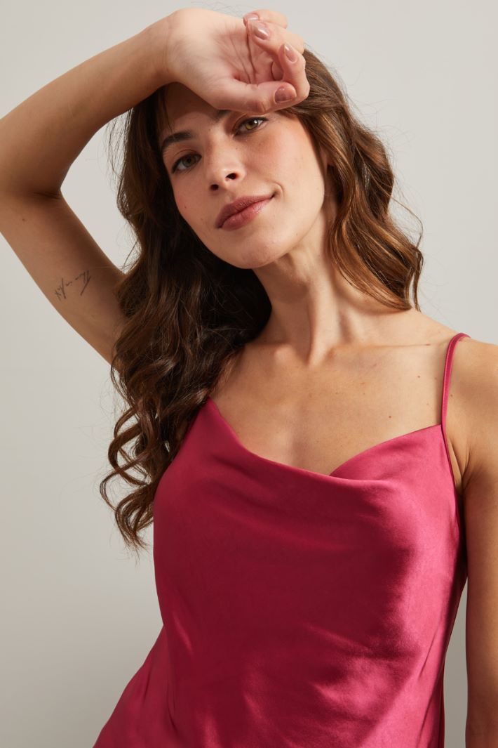 Top in raso - MAGENTA - Fashion Market - 3