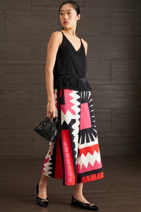 Top in raso con piume - Fashion Market