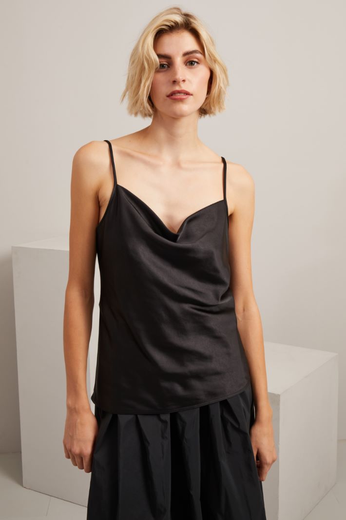 Top in raso - NERO - Fashion Market - 2