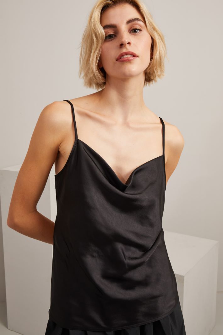 Top in raso - NERO - Fashion Market - 3