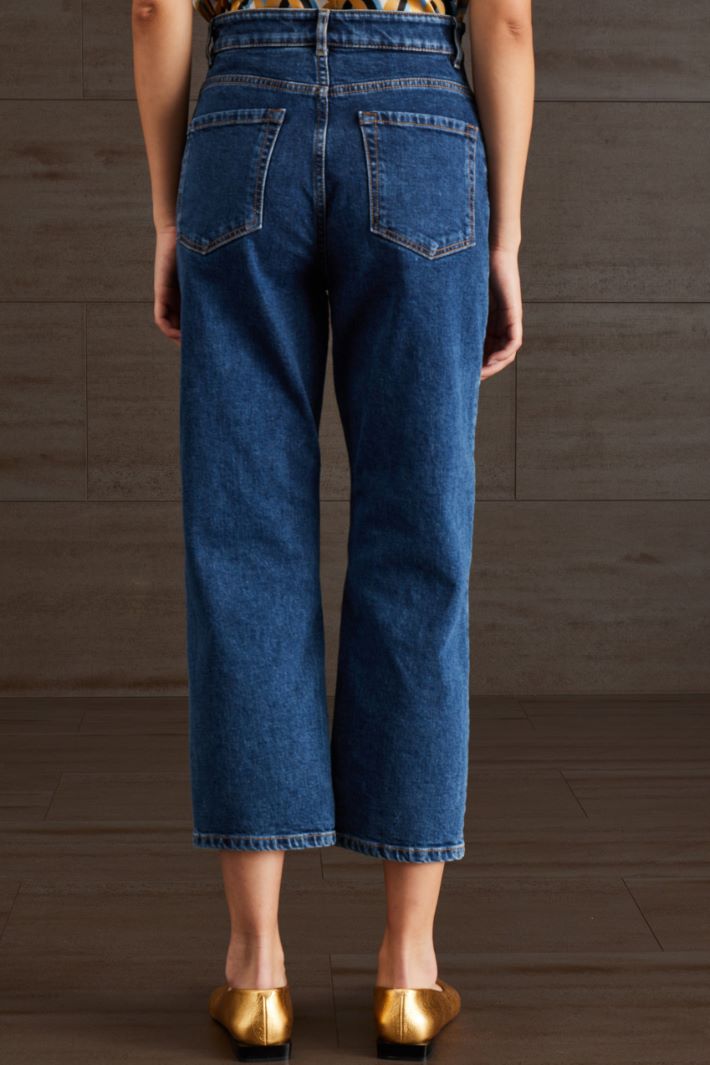 Jeans cropped in cotone - BLU DENIM - Fashion Market - 4
