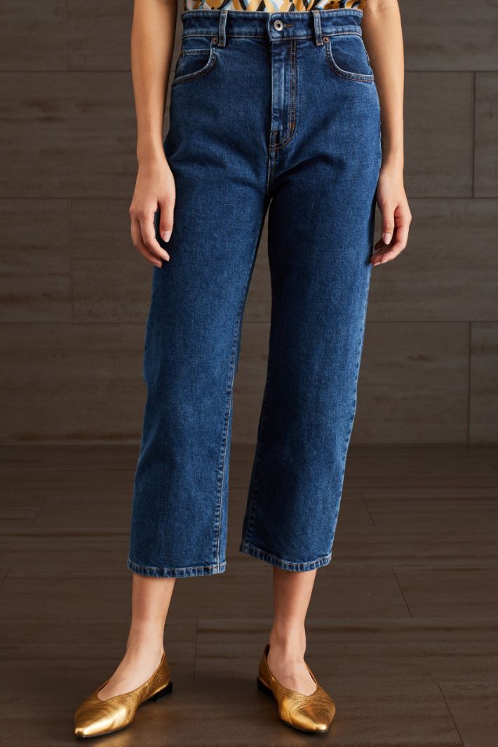 Jeans cropped in cotone - BLU DENIM - Fashion Market - 2
