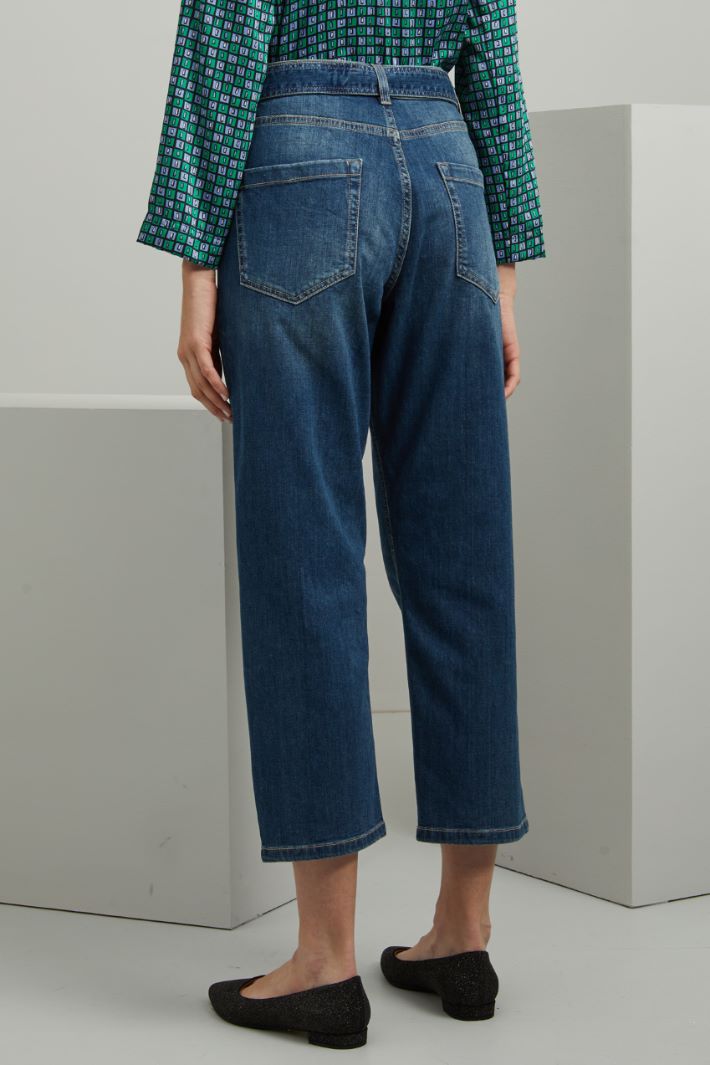 Jeans cropped dritti - BLU DENIM - Fashion Market - 4