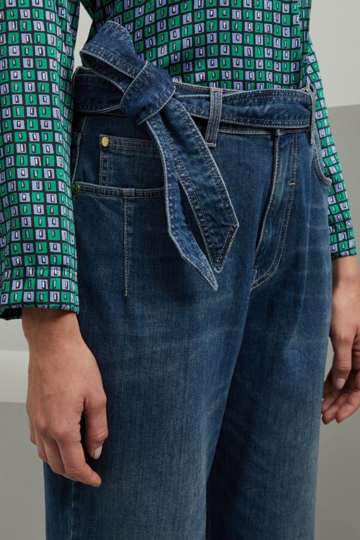 Jeans cropped dritti - BLU DENIM - Fashion Market - 3