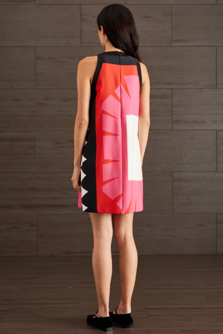 Abito in enver satin - FUCSIA ROSSO NERO - Fashion Market - 4