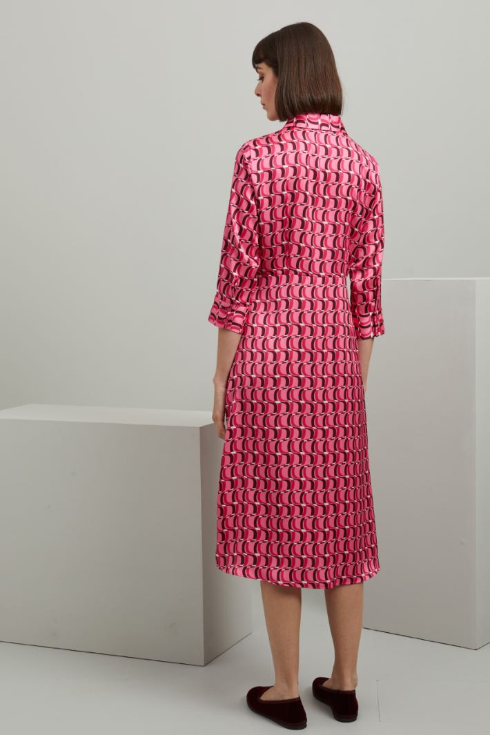 Chemisier in twill - FUXIA ROSA MARRONE - Fashion Market - 4