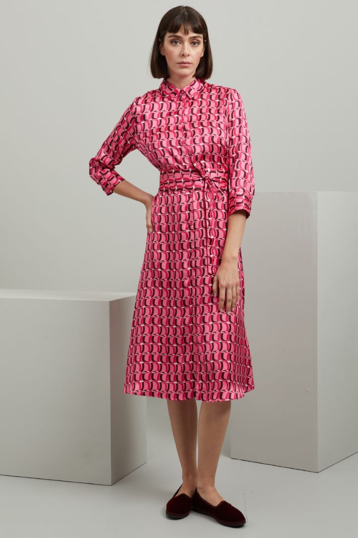 Chemisier in twill - FUXIA ROSA MARRONE - Fashion Market - 2