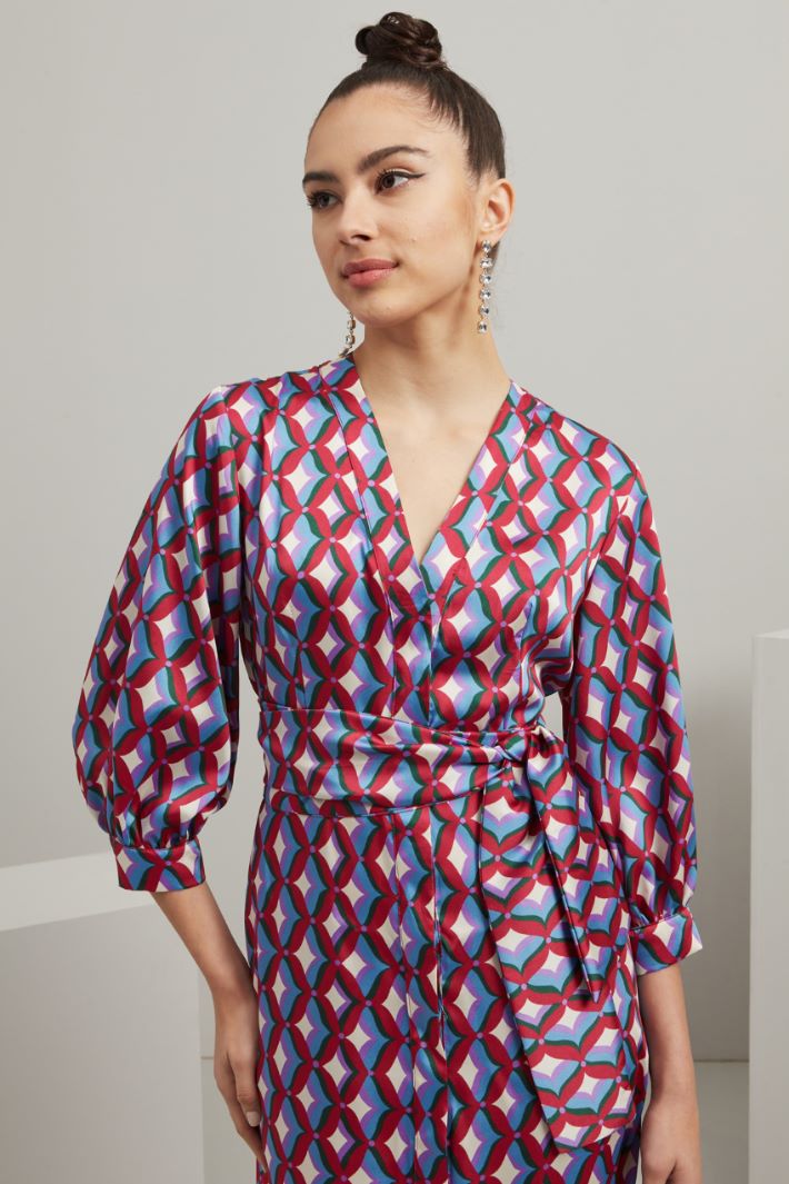 Abito in twill - MAGENTA AZZURRO VERDE - Fashion Market - 3
