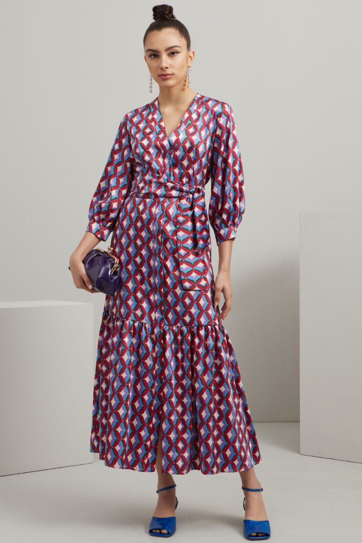 Abito in twill - MAGENTA AZZURRO VERDE - Fashion Market