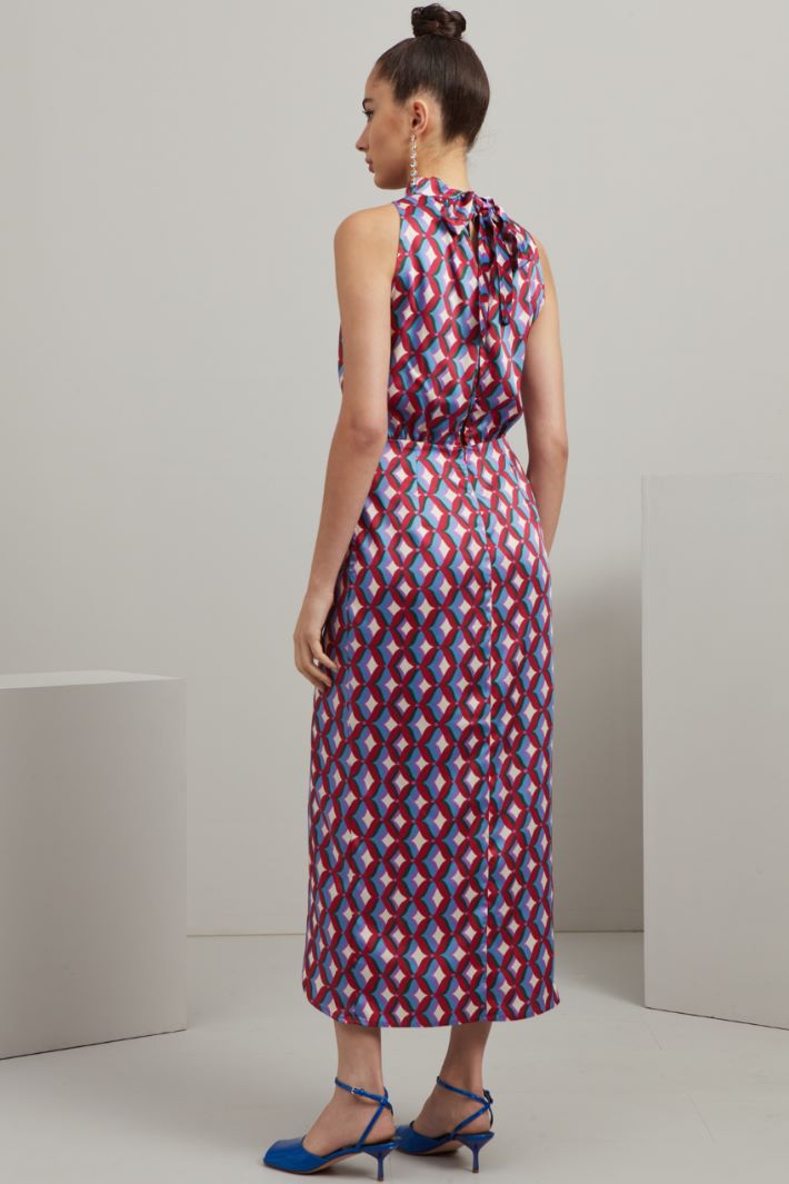 Abito lungo in twill - MAGENTA AZZURRO VERDE - Fashion Market - 4