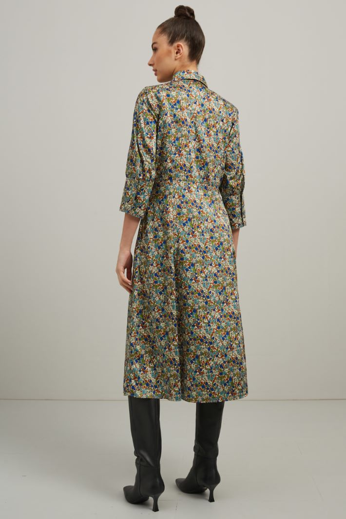 Chemisier in twill stampato - AZZURRO VERDE MARRONE - Fashion Market - 4