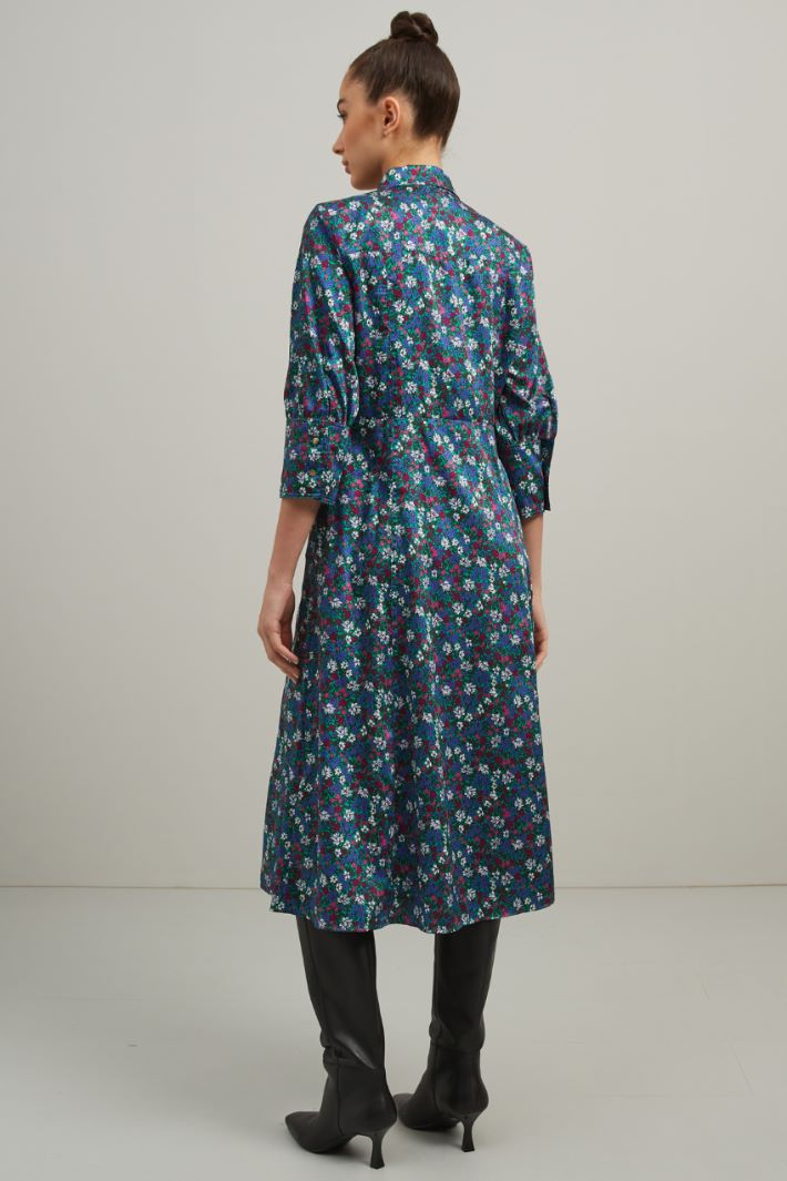 Chemisier in twill stampato - BLU MAGENTA AZZURRO - Fashion Market - 4