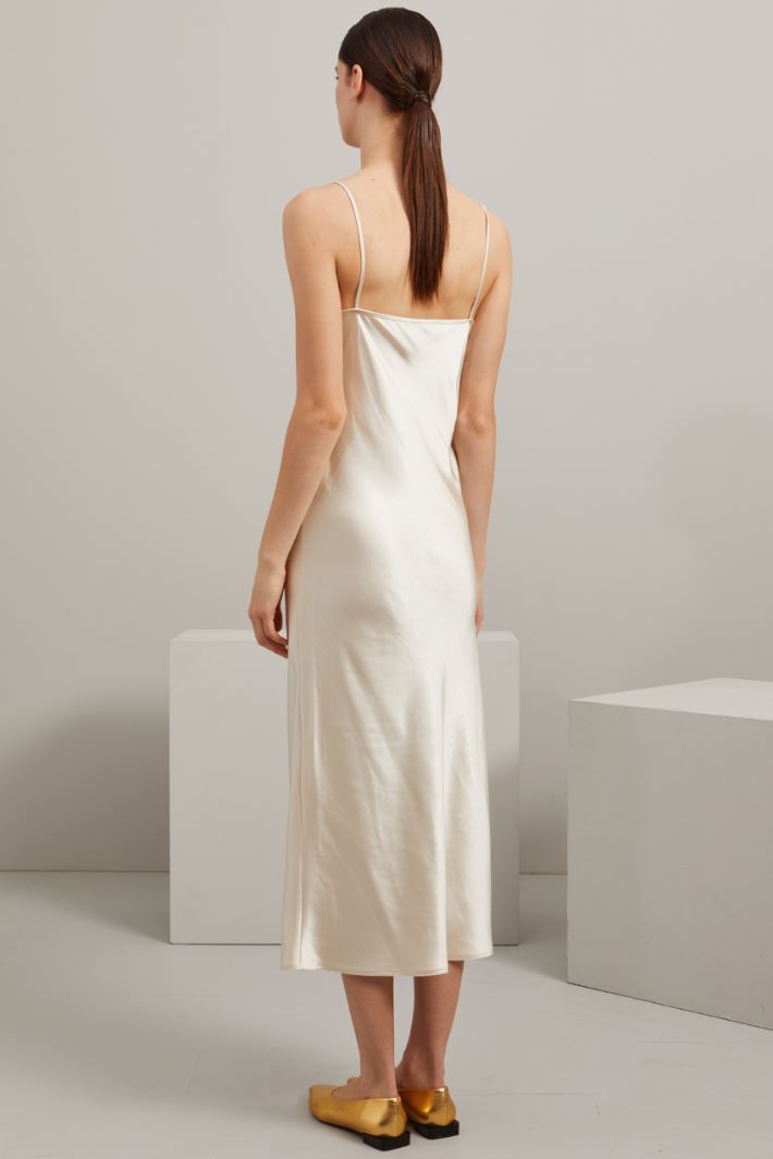 Slip dress in raso - AVORIO - Fashion Market - 4