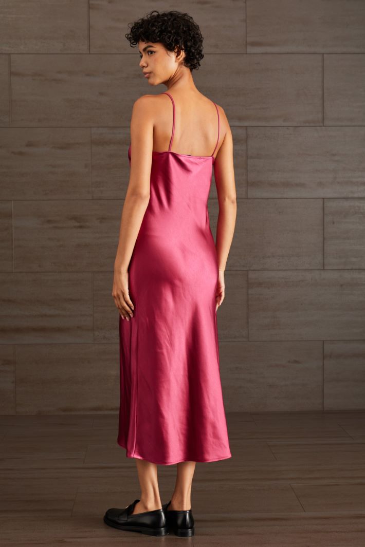 Slip dress in raso - FUCSIA - Fashion Market - 4