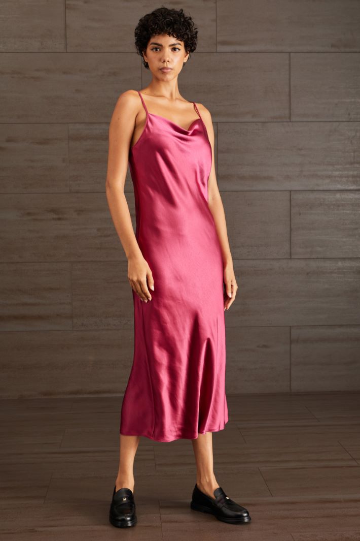 Slip dress in raso - FUCSIA - Fashion Market - 2
