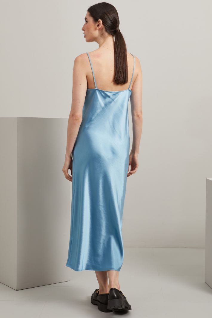 Slip dress in raso - AZZURRO - Fashion Market - 4