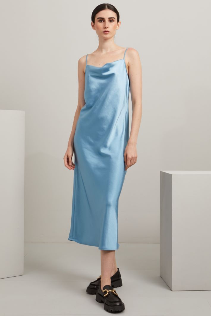 Slip dress in raso - AZZURRO - Fashion Market - 2