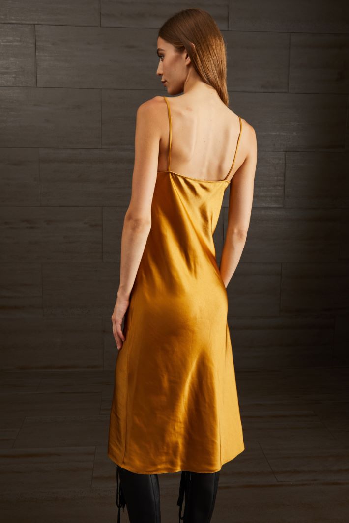 Slip dress in raso - ORO - Fashion Market - 4