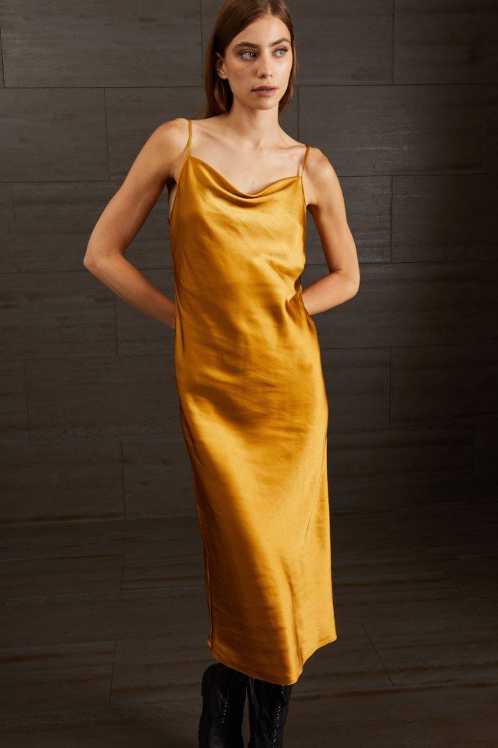 Slip dress in raso - ORO - Fashion Market - 3