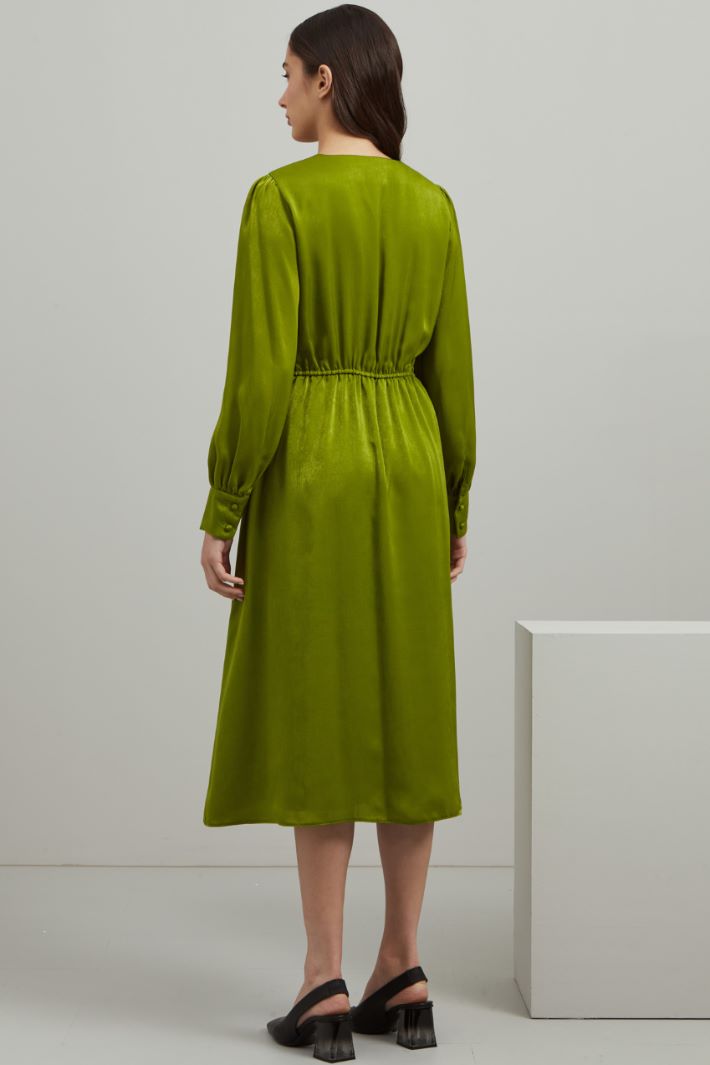 Abito in raso - VERDE - Fashion Market - 4
