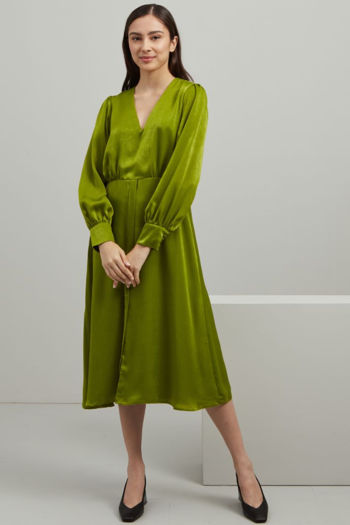 Abito in raso - VERDE - Fashion Market - 3