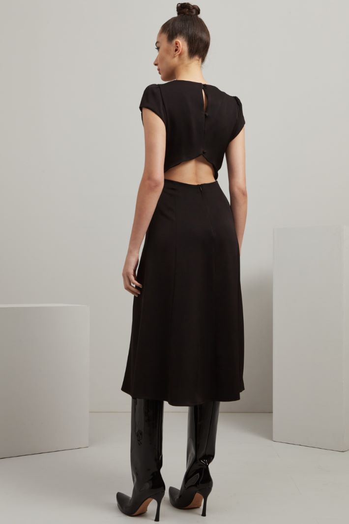 Abito lungo in enver satin - NERO - Fashion Market - 4