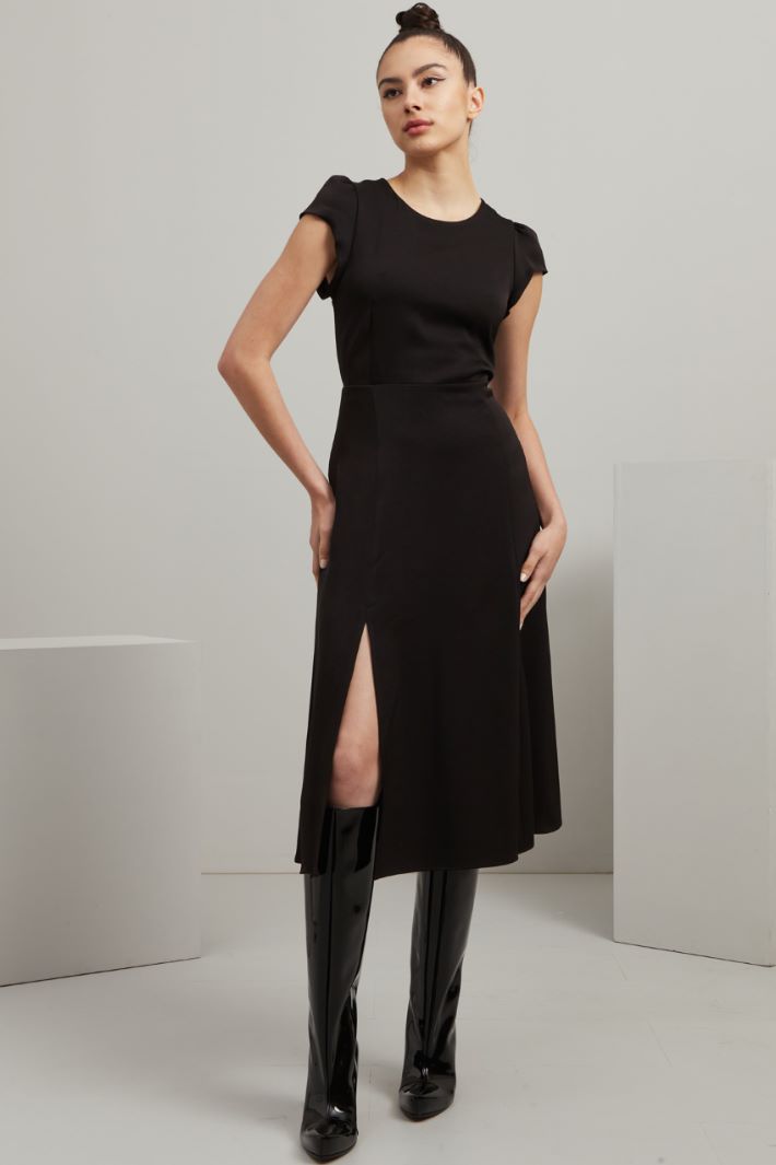 Abito lungo in enver satin - NERO - Fashion Market - 2