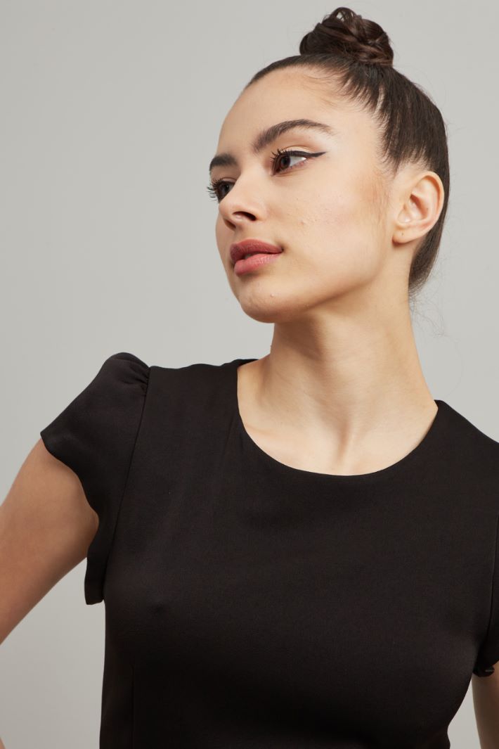 Abito lungo in enver satin - NERO - Fashion Market - 3