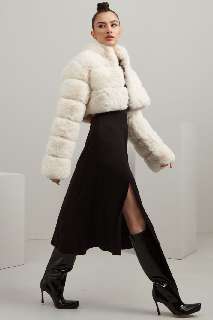 Abito lungo in enver satin - NERO - Fashion Market
