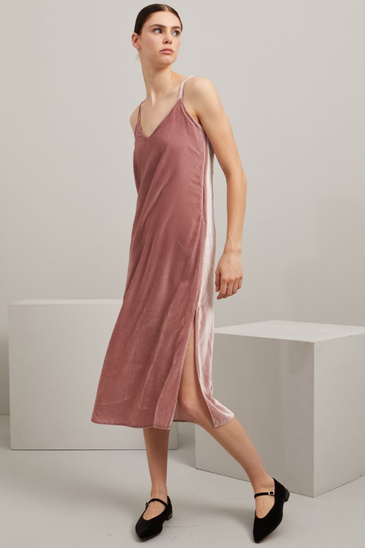 Slip dress in velluto - ROSA ANTICO - Fashion Market - 2